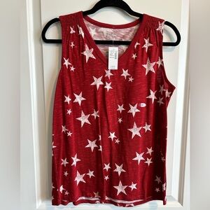 Maurices Red Star Print Tank Top NWT